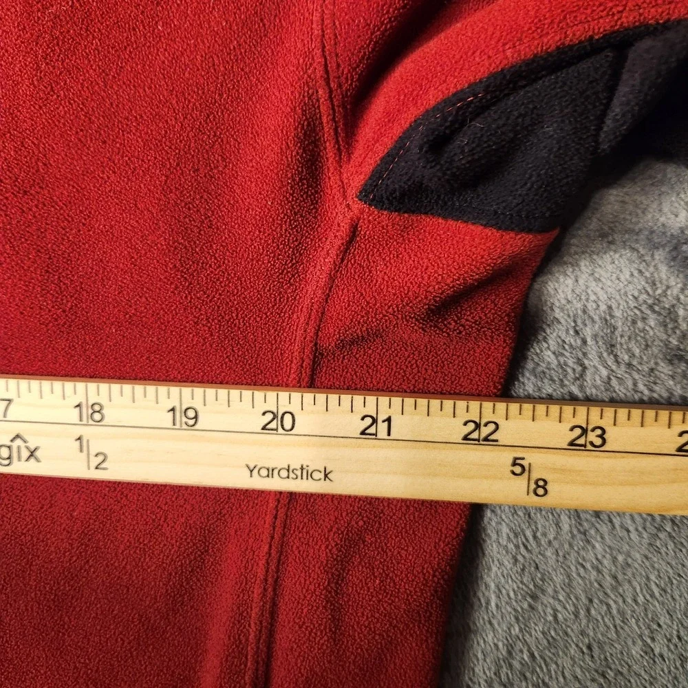 The North Face TKA 100 Fleece Pullover Mens M Red Black 1/4 Zip Sweater Jacket
